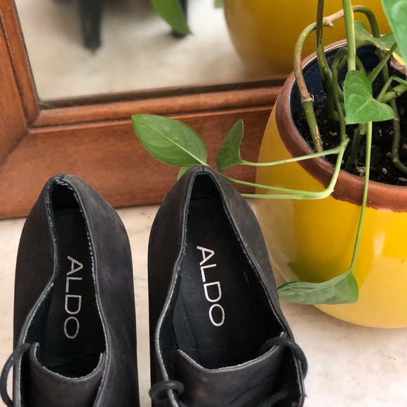 Leather ALDO Lace Up Heeled Booties - Picture 4 of 8